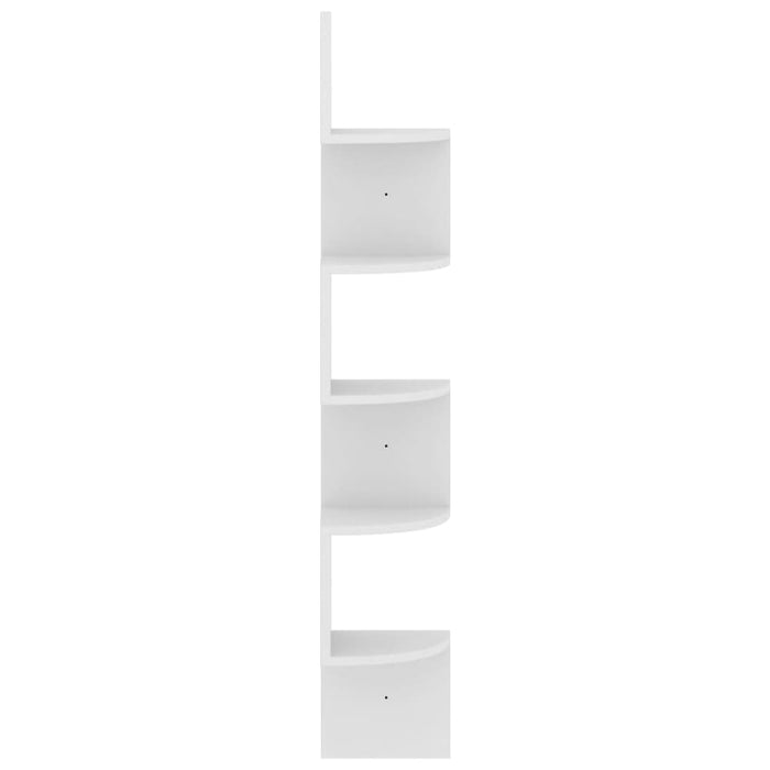 Wall Corner Shelf White 19x19x123 Cm Chipboard Txlnto