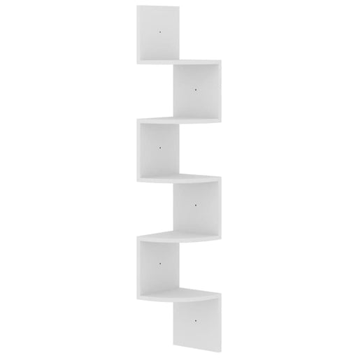Wall Corner Shelf White 19x19x123 Cm Chipboard Txlnto