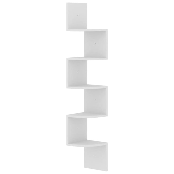 Wall Corner Shelf White 19x19x123 Cm Chipboard Txlnto
