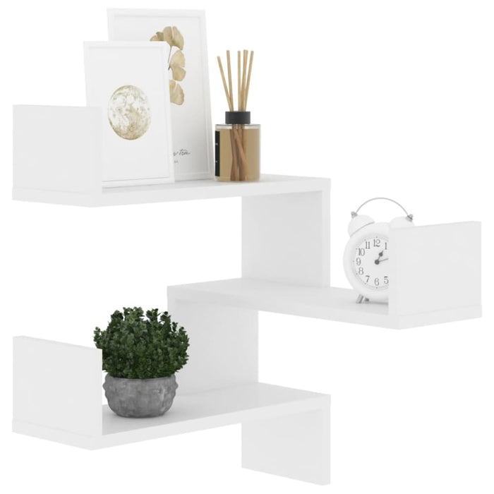 Wall Corner Shelf White 40x40x50 Cm Chipboard Nbixxt