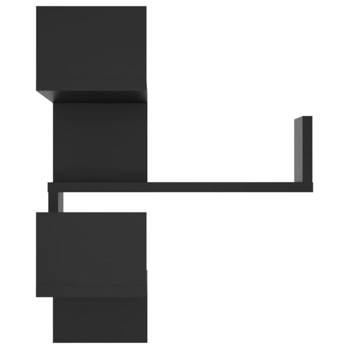 Wall Corner Shelves 2 Pcs Black Chipboard Nbixxl