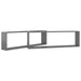 Wall Cube Shelves 2 Pcs Glossy Look Grey 100x15x30 Cm