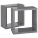 Wall Cube Shelves 2 Pcs Glossy Look Grey 30x15x30 Cm Nbibxx