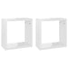 Wall Cube Shelves 2 Pcs Glossy Look White 30x15x30 Cm Nbibol
