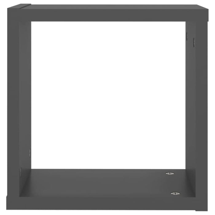 Wall Cube Shelves 2 Pcs Grey 30x15x30 Cm Nbibba