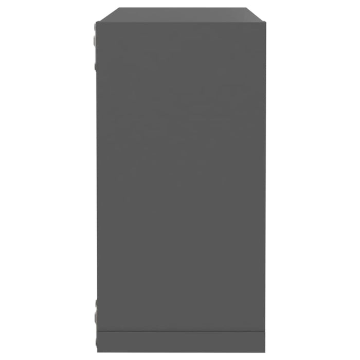 Wall Cube Shelves 2 Pcs Grey 30x15x30 Cm Nbibba