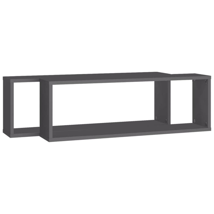 Wall Cube Shelves 2 Pcs Grey 80x15x26.5 Cm Chipboard Nbioox