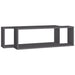 Wall Cube Shelves 2 Pcs Grey 80x15x26.5 Cm Chipboard Nbioox
