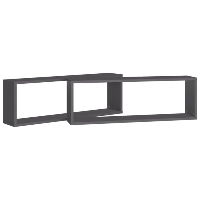 Wall Cube Shelves 2 Pcs Grey 80x15x26.5 Cm Chipboard Nbioox