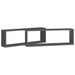 Wall Cube Shelves 2 Pcs Grey 80x15x26.5 Cm Chipboard Nbioox