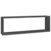 Wall Cube Shelves 2 Pcs Grey 80x15x26.5 Cm Chipboard Nbioox