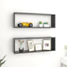 Wall Cube Shelves 2 Pcs Grey 80x15x26.5 Cm Chipboard Nbioox