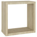 Wall Cube Shelves 2 Pcs White And Sonoma Oak 30x15x30 Cm