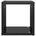 Wall Cube Shelves 4 Pcs Glossy Look Black 22x15x22 Cm Nbibia