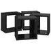 Wall Cube Shelves 4 Pcs Glossy Look Black 22x15x22 Cm Nbibia