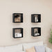 Wall Cube Shelves 4 Pcs Glossy Look Black 26x15x26 Cm Nbibai