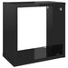 Wall Cube Shelves 4 Pcs Glossy Look Black 26x15x26 Cm Nbibai