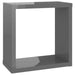 Wall Cube Shelves 4 Pcs Glossy Look Grey Nbibxt