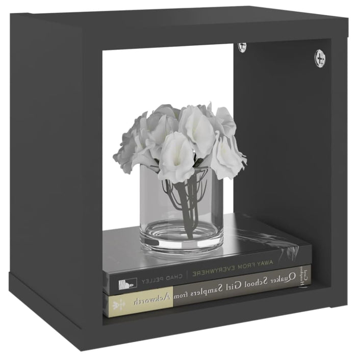Wall Cube Shelves 4 Pcs Grey 22x15x22 Cm Nbibpk
