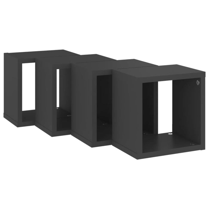 Wall Cube Shelves 4 Pcs Grey 22x15x22 Cm Nbibpk