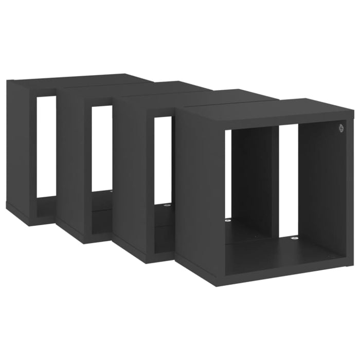 Wall Cube Shelves 4 Pcs Grey 26x15x26 Cm Nbibtx