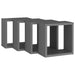 Wall Cube Shelves 4 Pcs Grey 30x15x30 Cm Nbibbp