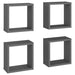 Wall Cube Shelves 4 Pcs Grey 30x15x30 Cm Nbibbp