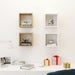 Wall Cube Shelves 4 Pcs White and Sonoma Oak 26x15x26 Cm