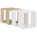 Wall Cube Shelves 4 Pcs White and Sonoma Oak 26x15x26 Cm