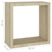Wall Cube Shelves 4 Pcs White And Sonoma Oak 30x15x30 Cm