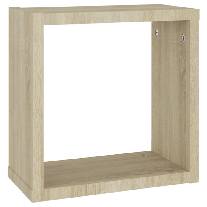 Wall Cube Shelves 4 Pcs White And Sonoma Oak 30x15x30 Cm