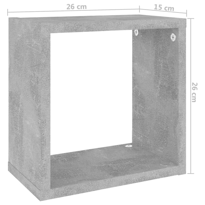 Wall Cube Shelves 6 Pcs Concrete Grey 26x15x26 Cm Nbibtk