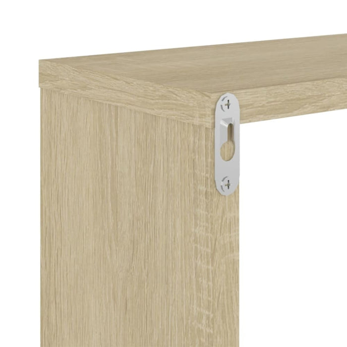 Wall Cube Shelves 6 Pcs White and Sonoma Oak 26x15x26 Cm