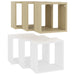 Wall Cube Shelves 6 Pcs White and Sonoma Oak 26x15x26 Cm