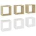 Wall Cube Shelves 6 Pcs White and Sonoma Oak Nbiblk
