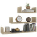 Wall Display Shelf 3 Pcs Sonoma Oak Chipboard Nbbxbo