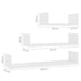Wall Display Shelf 3 Pcs White Chipboard Nbbokn