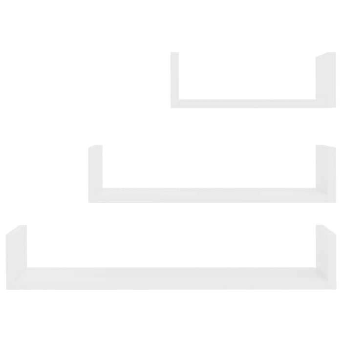 Wall Display Shelf 3 Pcs White Chipboard Nbbokn