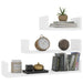Wall Display Shelf 3 Pcs White Chipboard Nbbokn