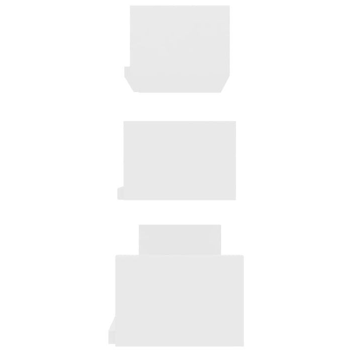 Wall Display Shelf 3 Pcs White Chipboard Nbbokn