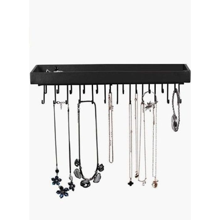 Wall Mount Hanging Jewellery Organiser Holder With 23 Hooks