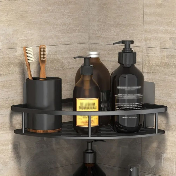 Wall Mounted Bathroom Storage Rack With Corner Shelves