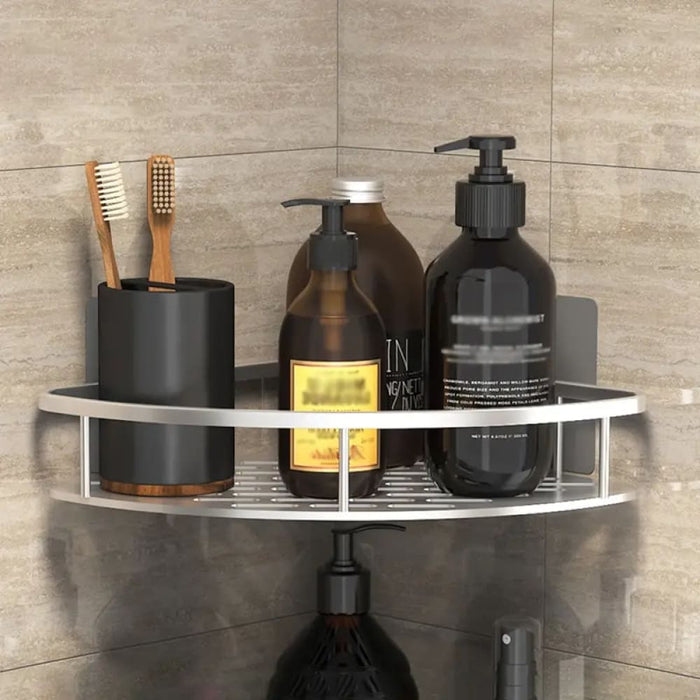 Wall Mounted Bathroom Storage Rack With Corner Shelves