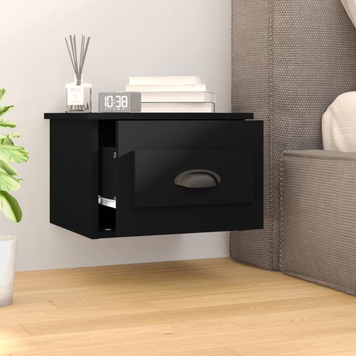 Wall-mounted Bedside Cabinet Black 41.5x36x28cm Noltin