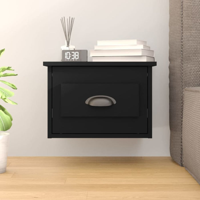 Wall-mounted Bedside Cabinet Black 41.5x36x28cm Noltin