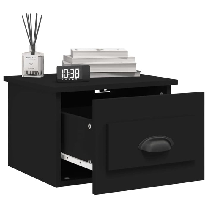 Wall-mounted Bedside Cabinet Black 41.5x36x28cm Noltin