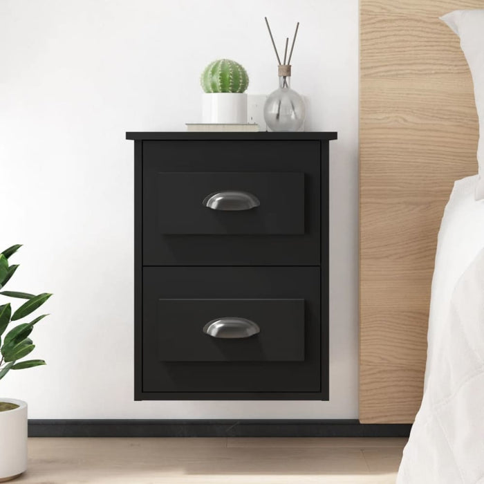 Wall-mounted Bedside Cabinet Black 41.5x36x53cm Noltka
