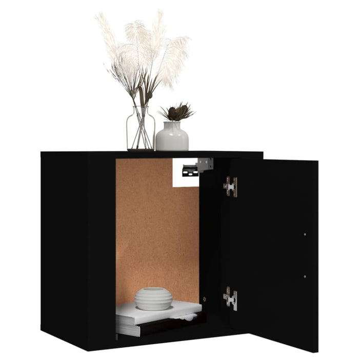 Wall-mounted Bedside Cabinet Black 50x30x47 Cm Nolnll