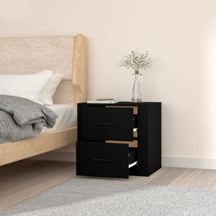 Wall-mounted Bedside Cabinet Black 50x36x47 Cm Nolnpi