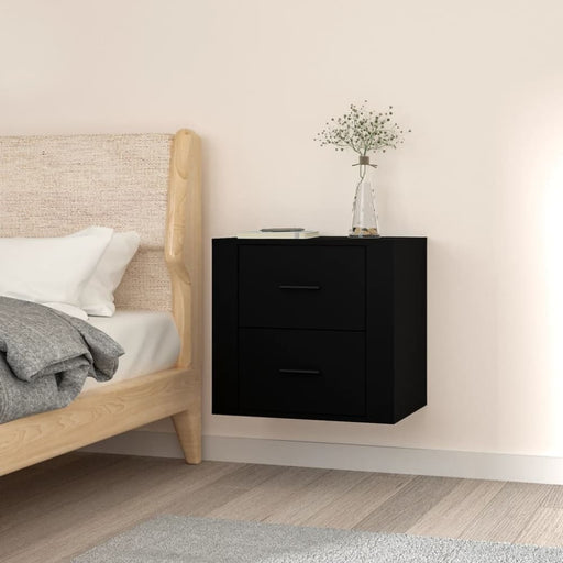 Wall-mounted Bedside Cabinet Black 50x36x47 Cm Nolnpi